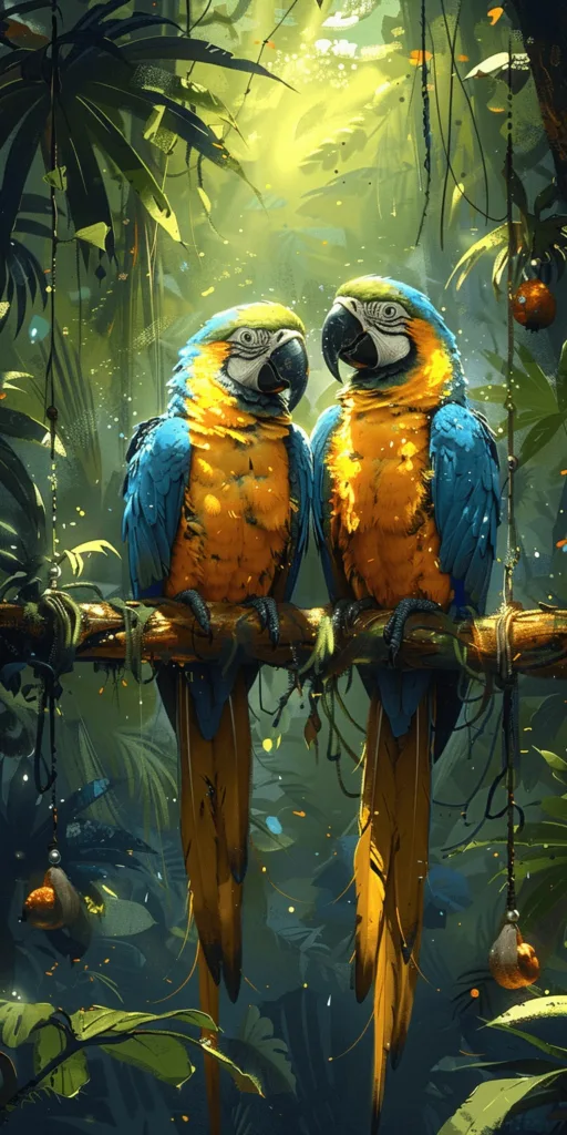 Captures the wonder of Anodorhynchus Glaucus Macaws